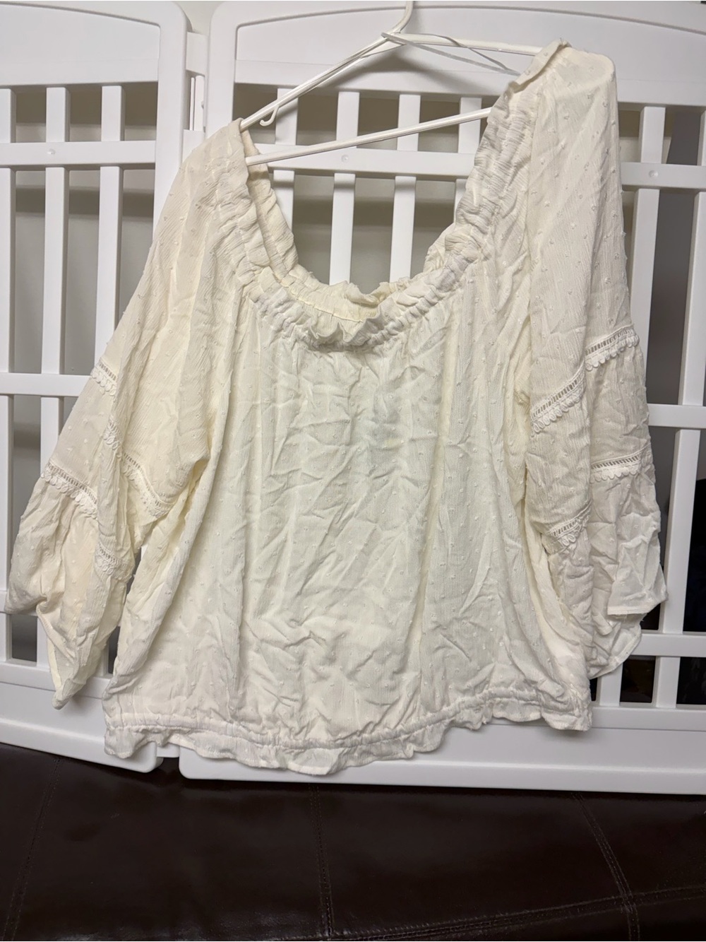 Maurices Ivory Boho Off-Shoulder Peasant Top